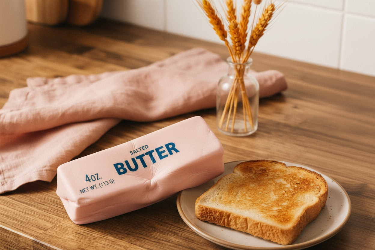 Strawberry Butter Stick Squishy — Pink Slow-Rise Fidget Toy